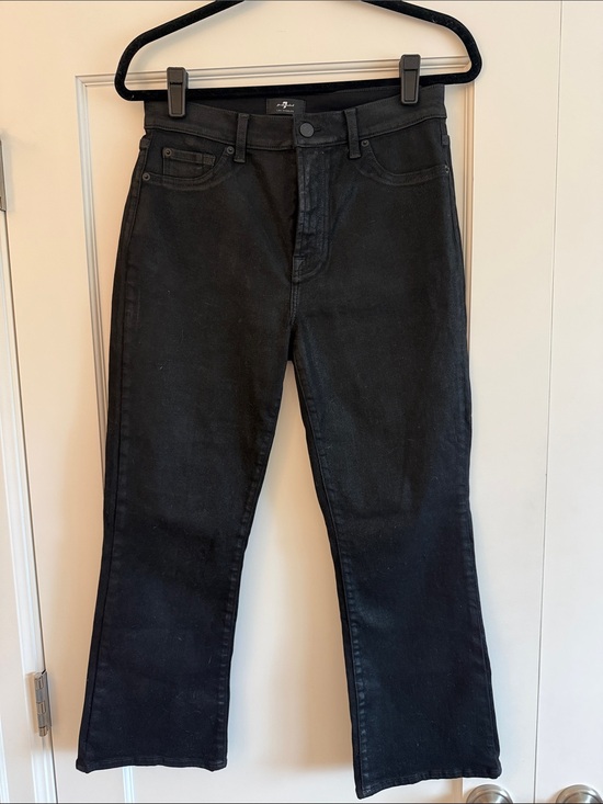 7 For All Mankind Denim - 7 For All Mankind Black Wide-Leg Jeans